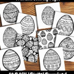 Easter eggs coloring pages by happy colorist