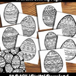 Easter eggs coloring pages by happy colorist