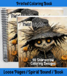 Field Frights coloring book of creepy scarecrows by happy colorist