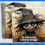 Field Frights coloring book of creepy scarecrows by happy colorist