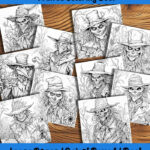 Field Frights coloring book of creepy scarecrows by happy colorist