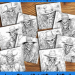 Field Frights coloring book of creepy scarecrows by happy colorist
