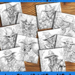 Field Frights coloring book of creepy scarecrows by happy colorist