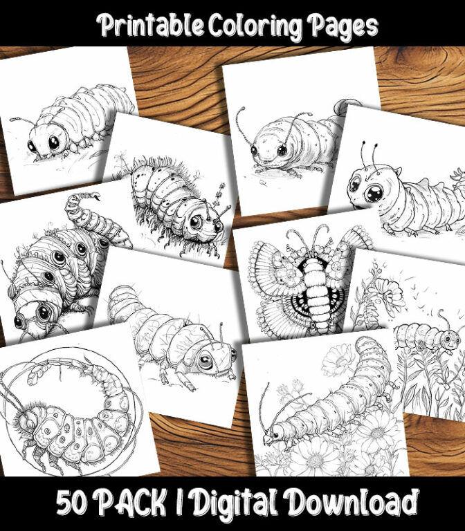 Caterpillar Coloring Pages| The Happy Colorist