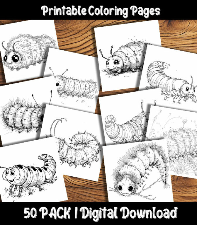 Caterpillar Coloring Pages| The Happy Colorist